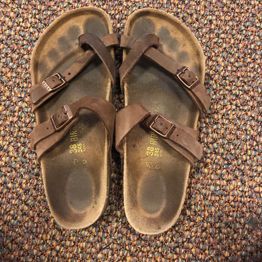 Women's Birkenstock Leather Sandal with Toe Stap